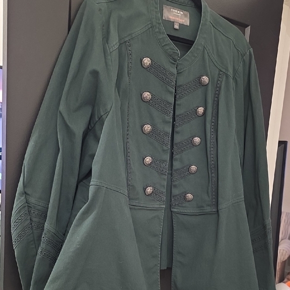 Torrid Dark Green Military Style Blazer - Picture 3 of 5